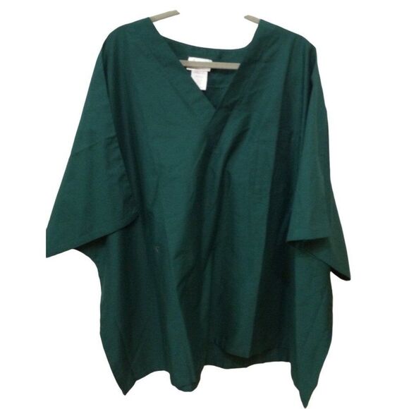 Ams Scrub Top 6XHunter Green - Picture 3 of 6
